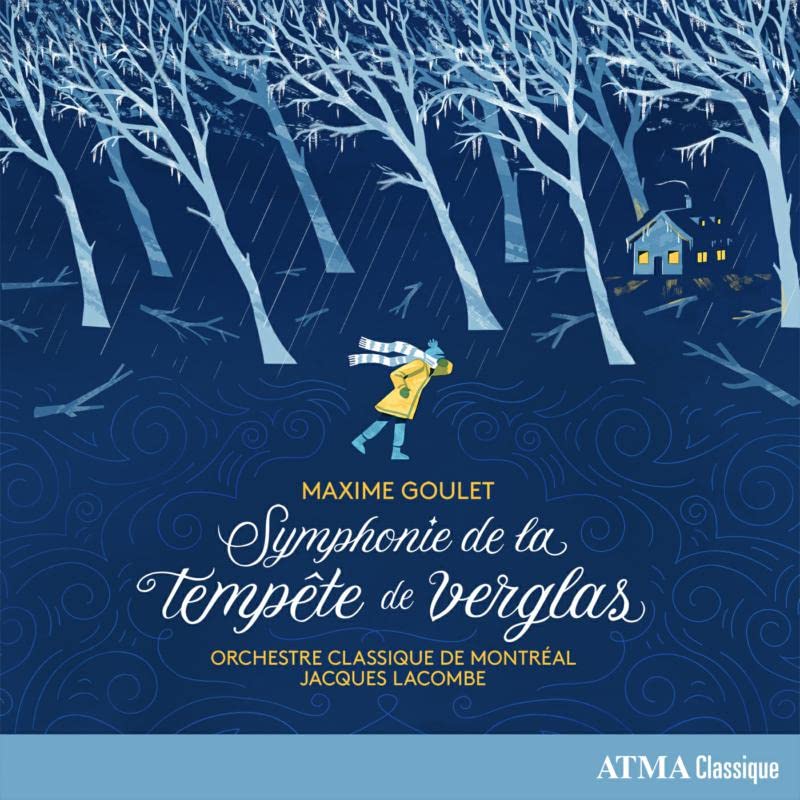 CD cover: figure walking through icy trees in falling blue rain.