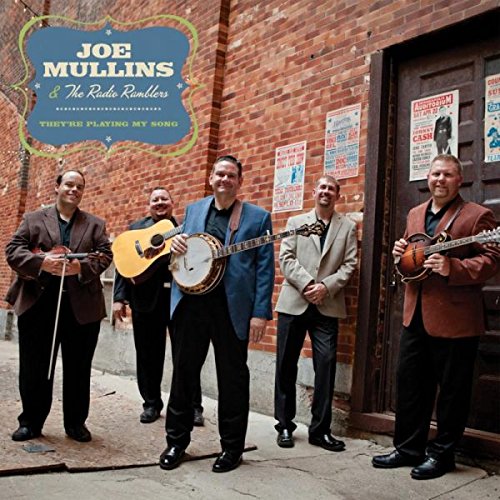 "CD cover featuring four men in suits holding instruments outside a brick building."