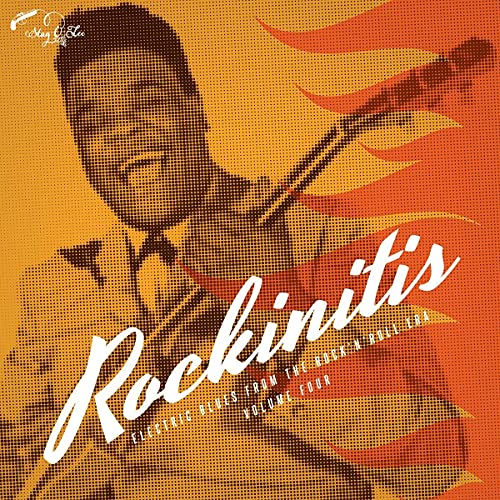 Record album cover featuring a guitarist and the title "Rockinitis.