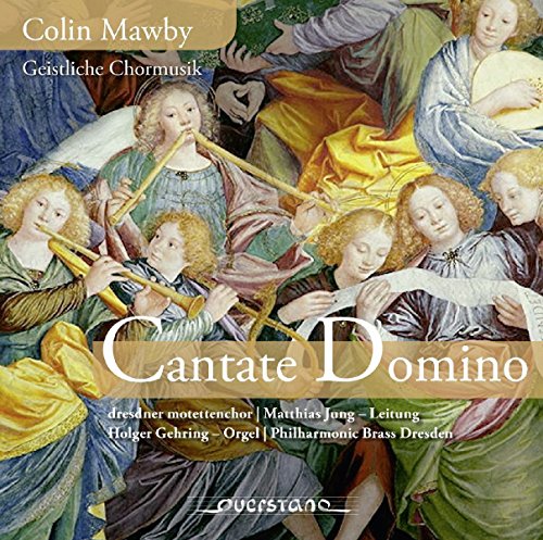"CD cover featuring Renaissance-style painting of angels playing instruments, with text overlay."