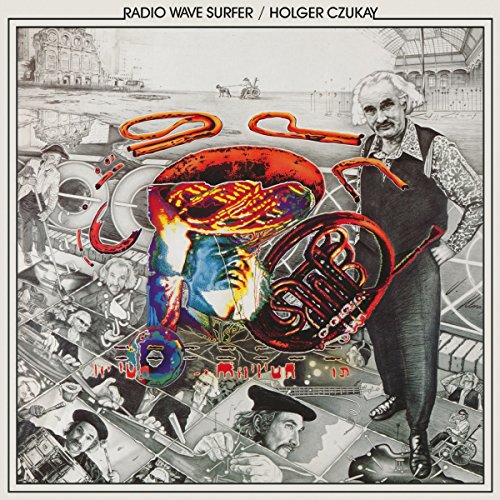Album cover for Holger Czukay’s “Radio Wave Surfer” with collage imagery.