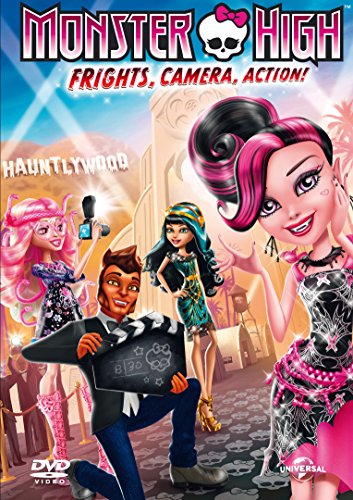 DVD cover for "Monster High Frights, Camera, Action!" featuring animated characters.