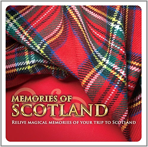 "CD cover featuring a tartan fabric on a red background with 'Memories of Scotland' text."