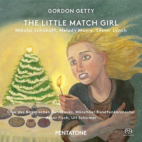 Pencil drawing of a girl holding a match on a snowy album cover.