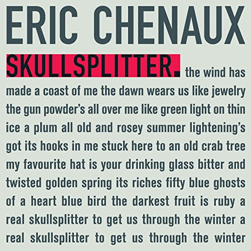CD cover for Eric Chenaux’s “Skullsplitter” with red title and text.