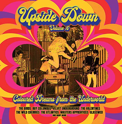 CD cover for “Upside Down Volume 10” with a psychedelic, floral design.