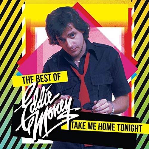 "CD cover with Eddie Money, colorful geometric background, and text 'The Best of Eddie Money'."