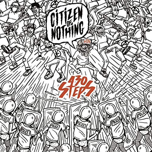Black and white album cover depicting a chaotic crowd and protest scene.