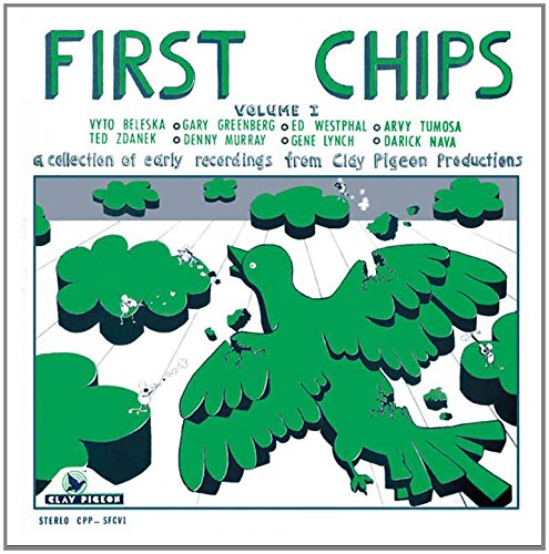 CD cover for “First Chips Volume 1” with green abstract shapes.