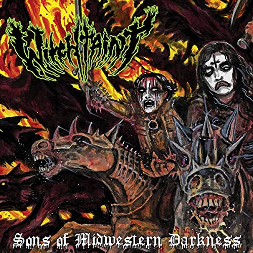 Dark, painted album cover featuring figures, skulls, and a horse’s head.