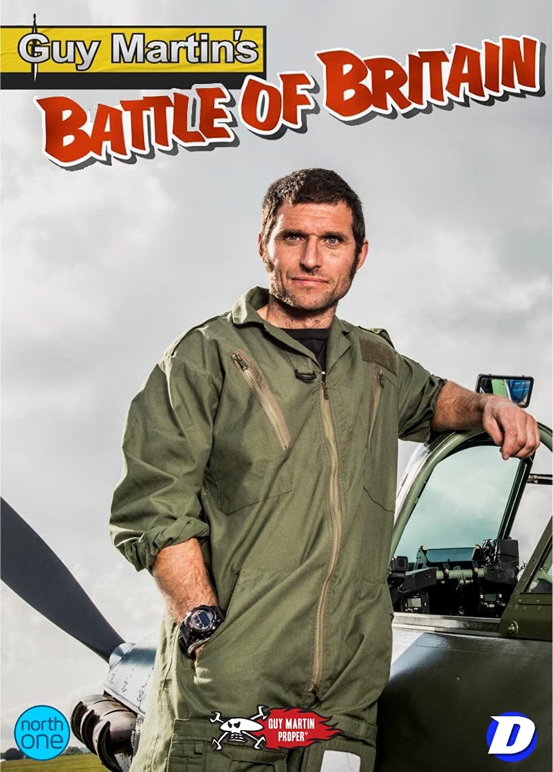 DVD cover featuring Guy Martin in a green flight suit standing by a plane.