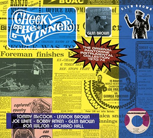 CD cover for Glen Brown’s “Check The Winner” with collage of boxing imagery.