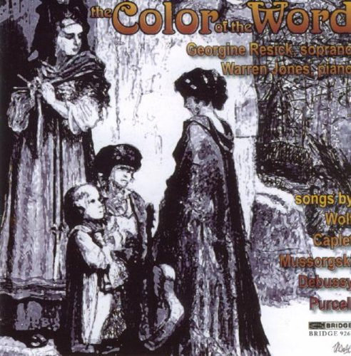 "Album cover with black and white illustration of three women and a child."