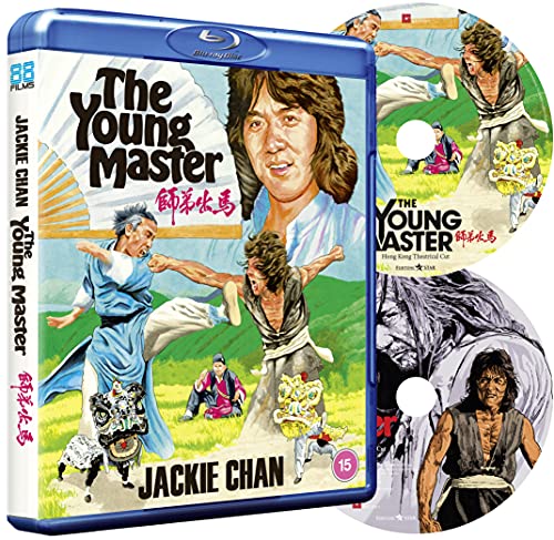 The Young Master" Blu-ray cover featuring Jackie Chan in martial arts poses.