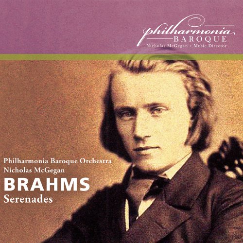 CD cover featuring a portrait of composer Johannes Brahms.