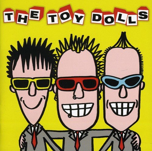 "Album cover featuring cartoon men with sunglasses and spiky hair against a yellow background."