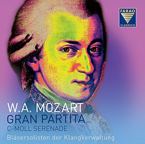 The alt text for the image could be: "CD cover featuring a portrait of W.A. Mozart."