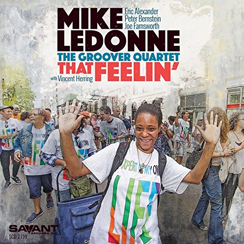 CD cover for Mike Ledonne’s “That Feelin’”, featuring a New Orleans parade scene.