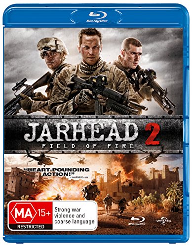 Jarhead 2" Blu-ray cover with soldiers, helicopters, and a war-torn city.
