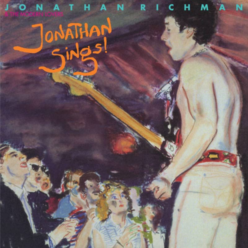 Jonathan Richman album cover: singer with guitar and crowd painting.