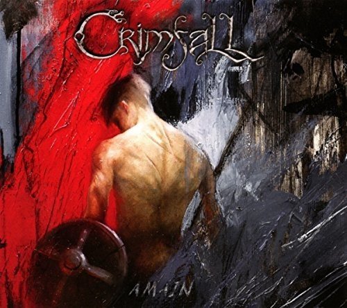 Album cover art featuring a shirtless man with a shield, surrounded by abstract red and black brushstrokes.