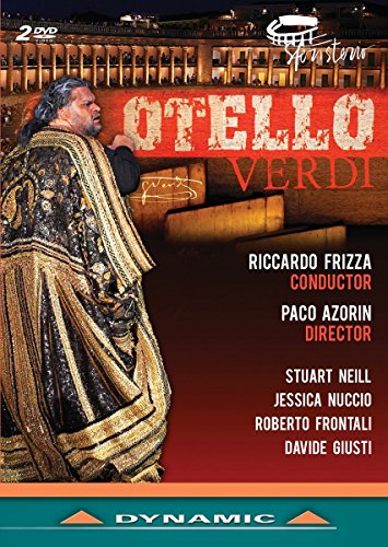 DVD cover featuring a man in ornate robes, with title "Otello Verdi" and cast names.