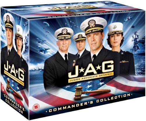 DVD box set for "JAG," featuring uniformed officers and a gavel.