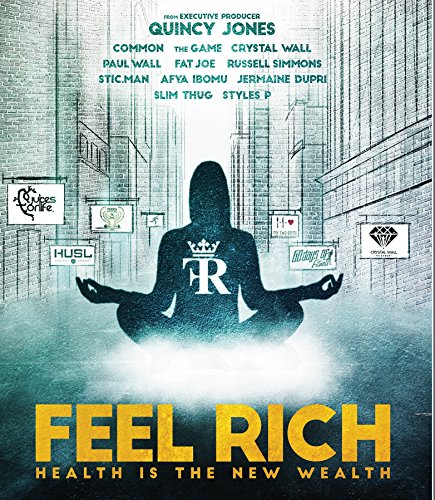 “Feel Rich” Blu-ray cover: silhouetted figure in lotus position with gold text.