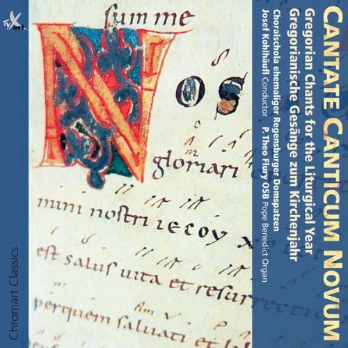 CD cover with medieval manuscript page and blue border.