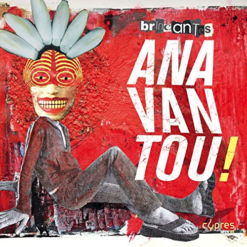 "Album cover featuring a person with a painted face and feathered headdress against a red background."