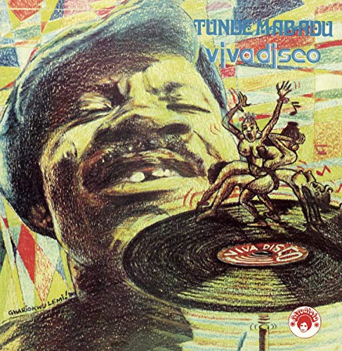 Album cover for Tunde Mabadu’s “Viva Disco” featuring illustrated figures.