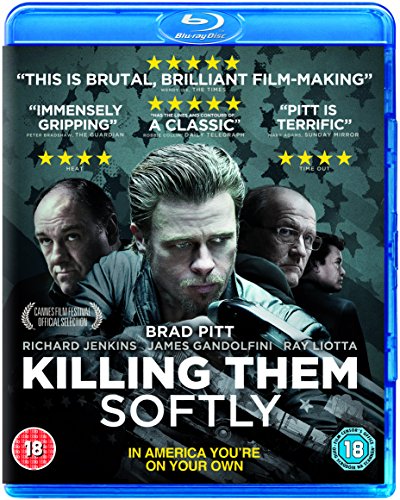 Killing Them Softly" Blu-ray cover with Brad Pitt and cast portraits.