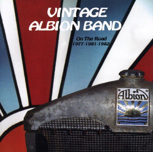 "Album cover with vintage microphone and 'Vintage Albion Band' text, multicolored background."