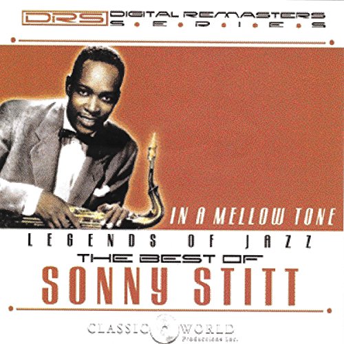 "CD cover featuring Sonny Stitt playing saxophone, with red and white design."