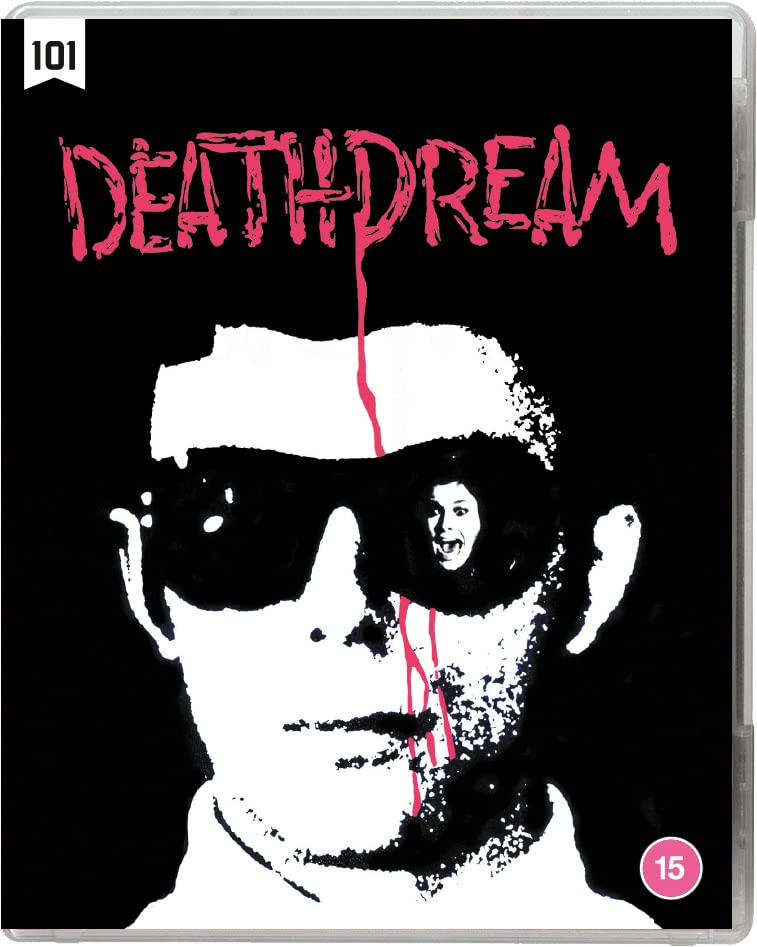 Deathdream" Blu-ray cover with a distressed face and dripping red paint.