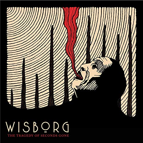 Wisborg album cover: stylized illustration of a face with a red, flowing shape.