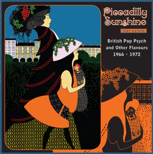 "CD cover art with stylized illustration of women and buildings, titled Piccadilly Sunshine Part 16."