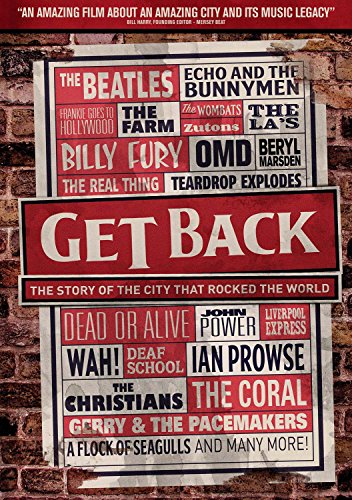 "Image of a DVD cover for 'Get Back' with a red and white design."