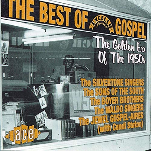 CD cover for "The Best of Excello Gospel" featuring a record store scene.