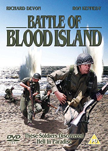 DVD cover for "Battle of Blood Island" featuring soldiers on a beach.