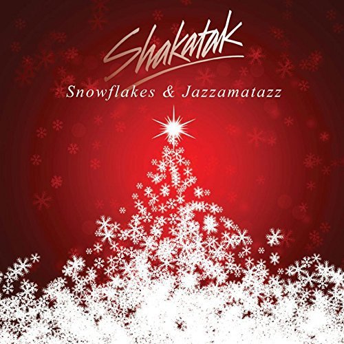A red Christmas album cover with a snowflake tree and white snowflakes.