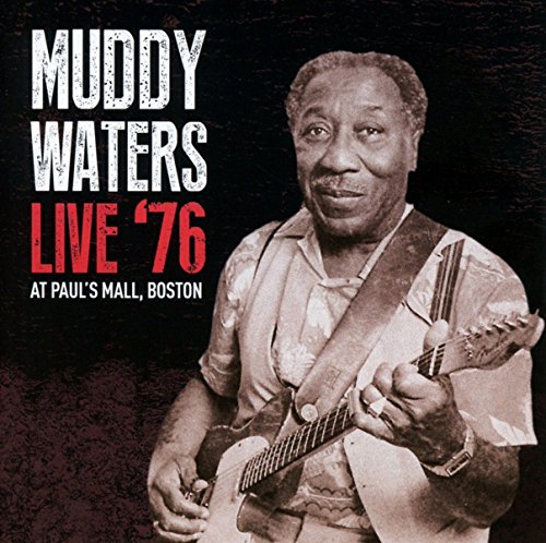 Muddy Waters album cover, portrait of musician with guitar.