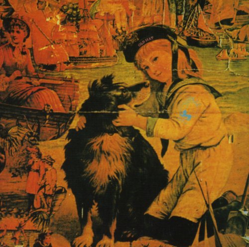 Vintage-style CD cover featuring a child with a dog and ships.
