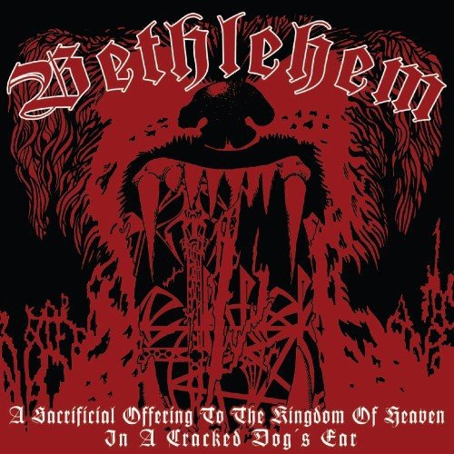 "Album cover with red and black artwork, featuring a hooded figure and gothic text."