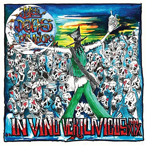 Album cover: illustrated skeleton with bottle over crowd of skulls.