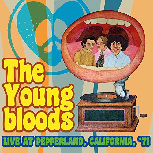 Album cover: "The Youngbloods" with illustrated mouth and record player.
