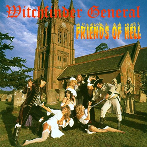 Album cover: a gothic church and figures in a graveyard scene.