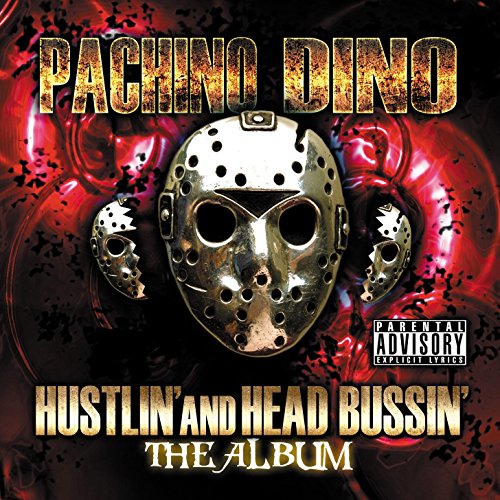 "Album cover with a silver hockey mask on a red and black background."