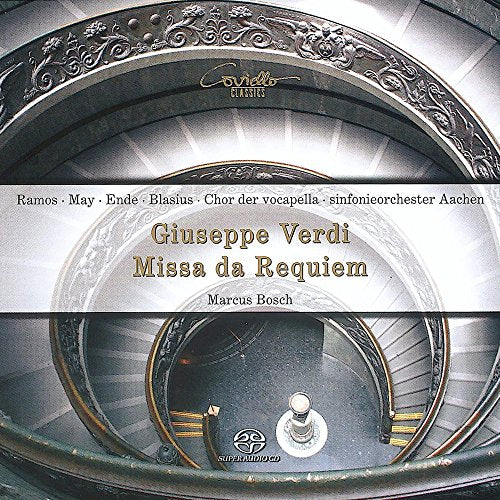 CD cover for Verdi’s Missa da Requiem, featuring a spiral staircase.