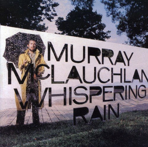 "Album cover featuring a man in yellow raincoat standing under an umbrella."